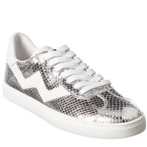 Stuart Weitzman Daryl sneaker silver metallic sz 38